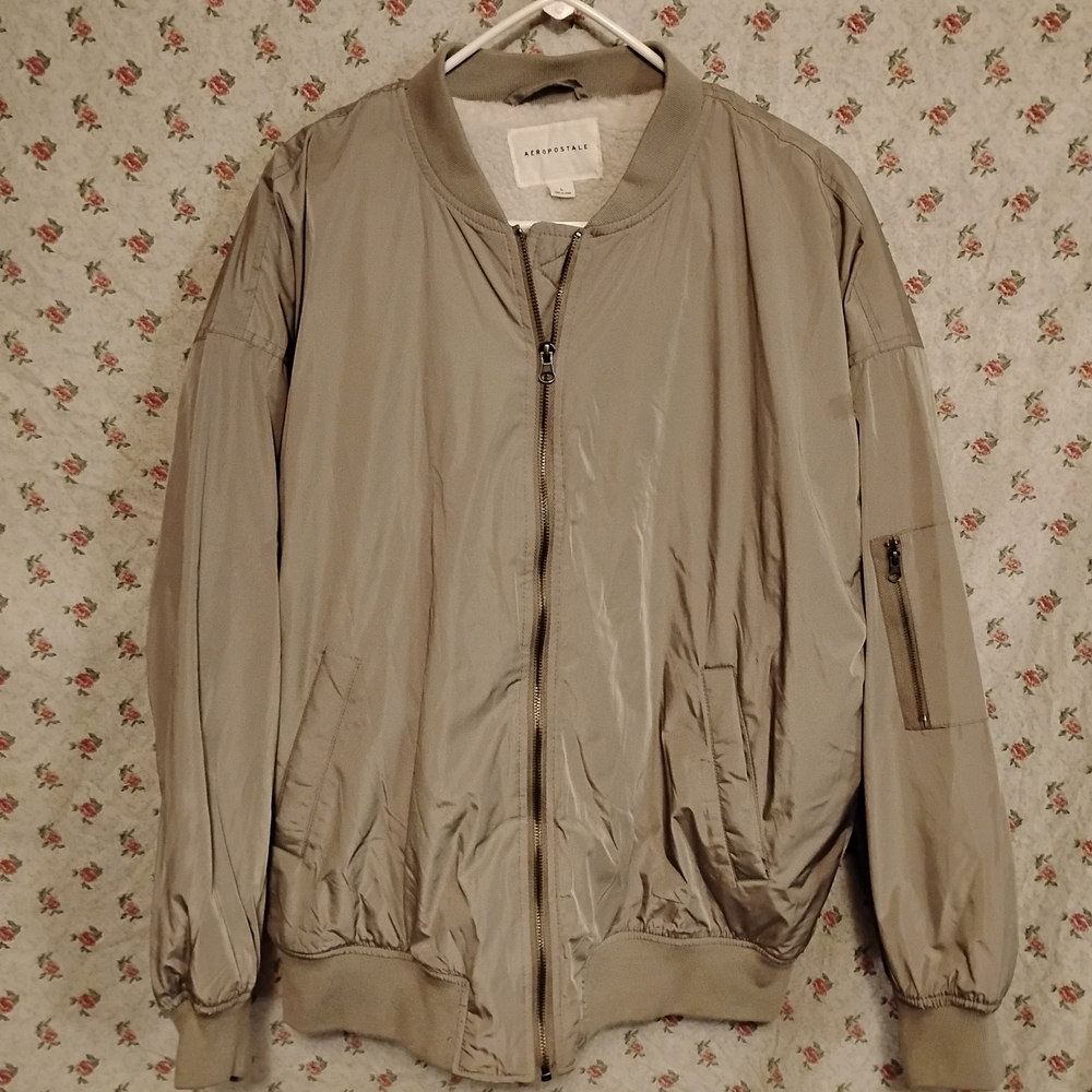 Zara Men's Taupe Bomber Jacket